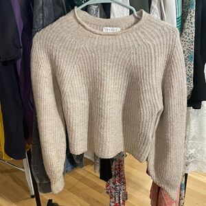Topshop Taupe Knit Crop Top